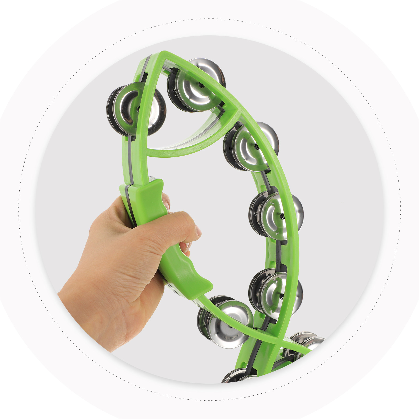 Musical Instrument Tambourine - ハンドヘルドタンバリン ポータブルパーカッション楽器 鮮明でクリアな音色 楽しいパーティー用品 子供と大人向けの音楽楽器