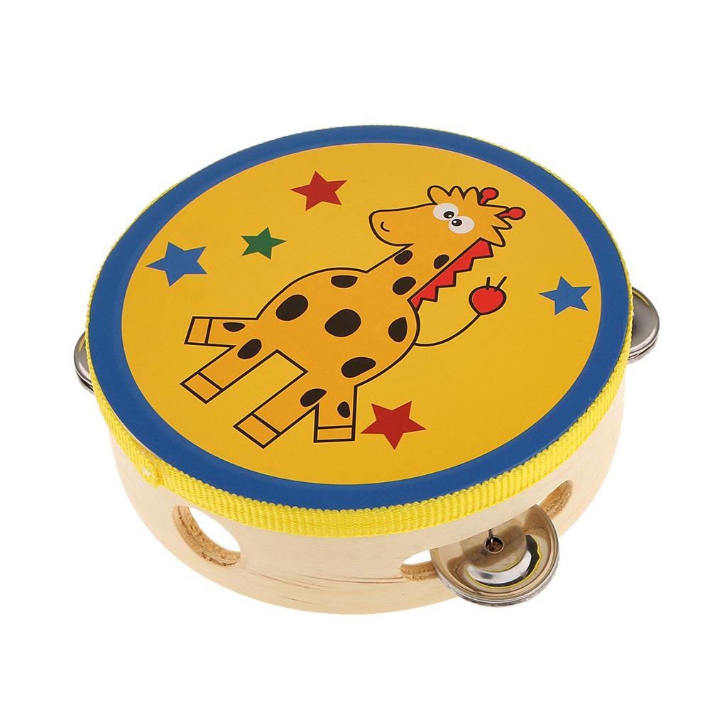 Musical Instrument Tambourine - 木製タンバリン 小型ハンドパーカッション バルクドラムおもちゃ 子供用楽器 お祝いイベント用
