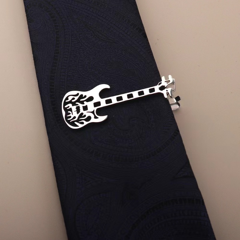 Musical Instrument Ending In A - ヒップホップパンク楽器ギターチタン鋼タイクリップ、ファッショナブルでトレンディなハイエンド音楽ファンステンレス鋼タイクリップ