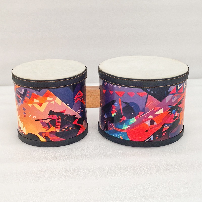 Bongo Drum Set - 子供用ボンゴドラムセット、プロ初心者練習用ボンゴドラム、アフリカの大人用タンバリン、ポータブルパーカッション楽器