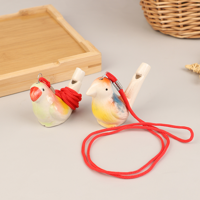 Musical Instrument In Drawing - 1 個描画水鳥笛セラミック水鳥笛楽器かわいい屋外チームスポーツホイッスルランダム色