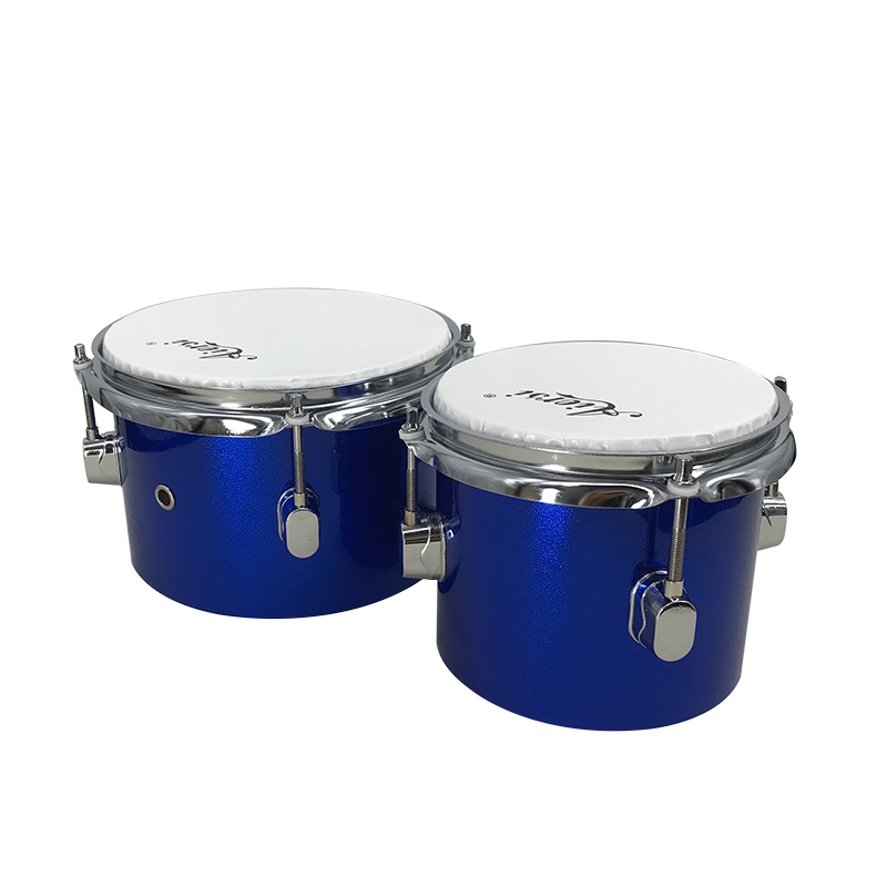 Bongo Drum Set - 青色のカスタムブランド製6/8インチメープルウッドボンゴドラムセット、パーカッション楽器販売中
