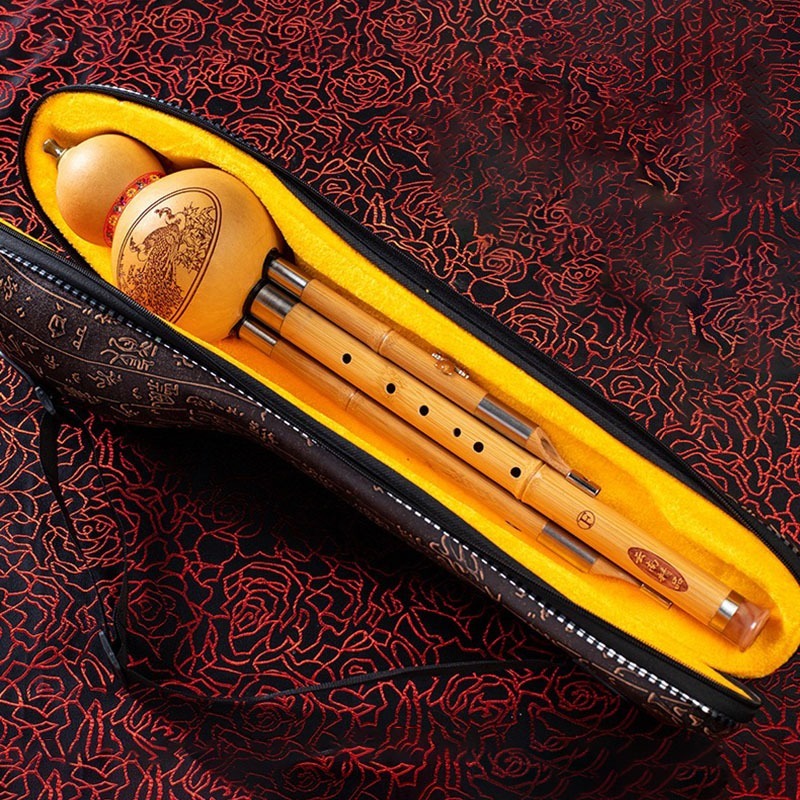 Shakuhachi Bamboo Flute - 落下防止付きのフルシ、プロ演奏用、取り外し可能なひょうたん笛、初心者・大人向け練習用フルシ、天然竹製楽器