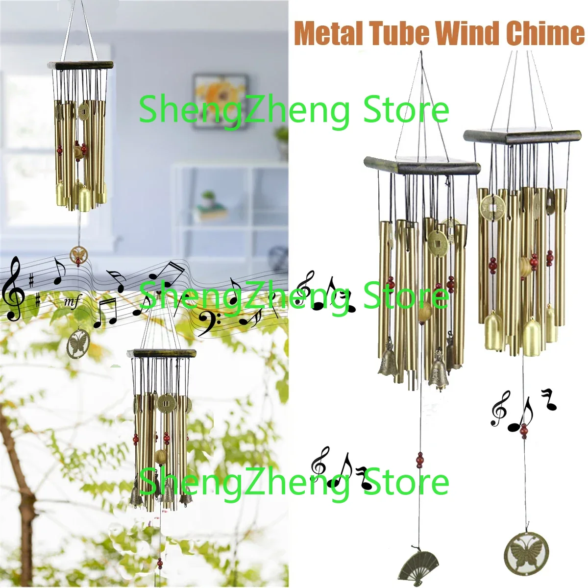 Wind Chime Tubular - 無垢材中空管金属管管状風鈴防錆ギフト