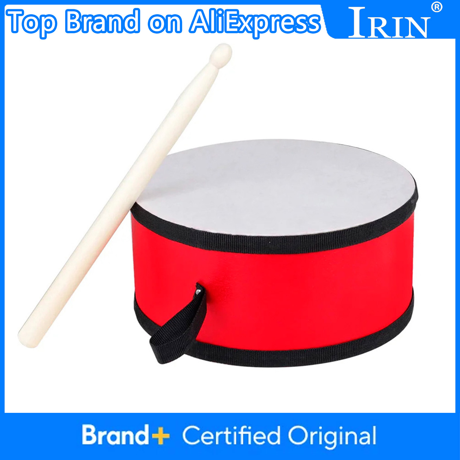 Musical Instrument Tambourine - IRIN インドタンバリン伝統的な手持ちドラム両面打楽器ポータブル子供早期教育音楽パーツ