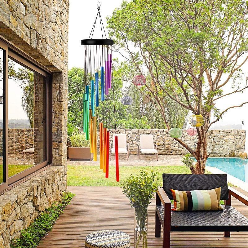 創造的な新しい12本のアルミ合金製ウィンドチャイム、フック付 - Wind Chime Tubular のレビューと価格
