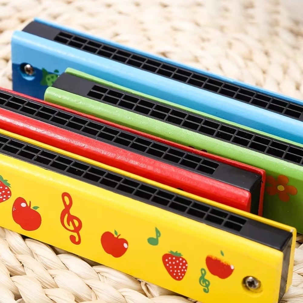 新しい 16 穴木製ハーモニカカラフルな塗装メロディックメロ - Musical Instrument Melodica のレビューと価格