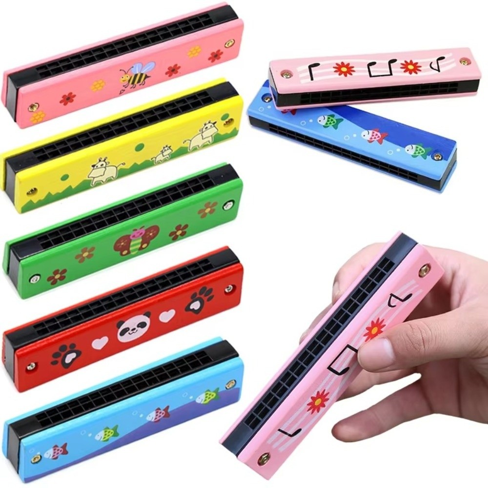 新しい 16 穴木製ハーモニカカラフルな塗装メロディックメロ - Musical Instrument Melodica のレビューと価格