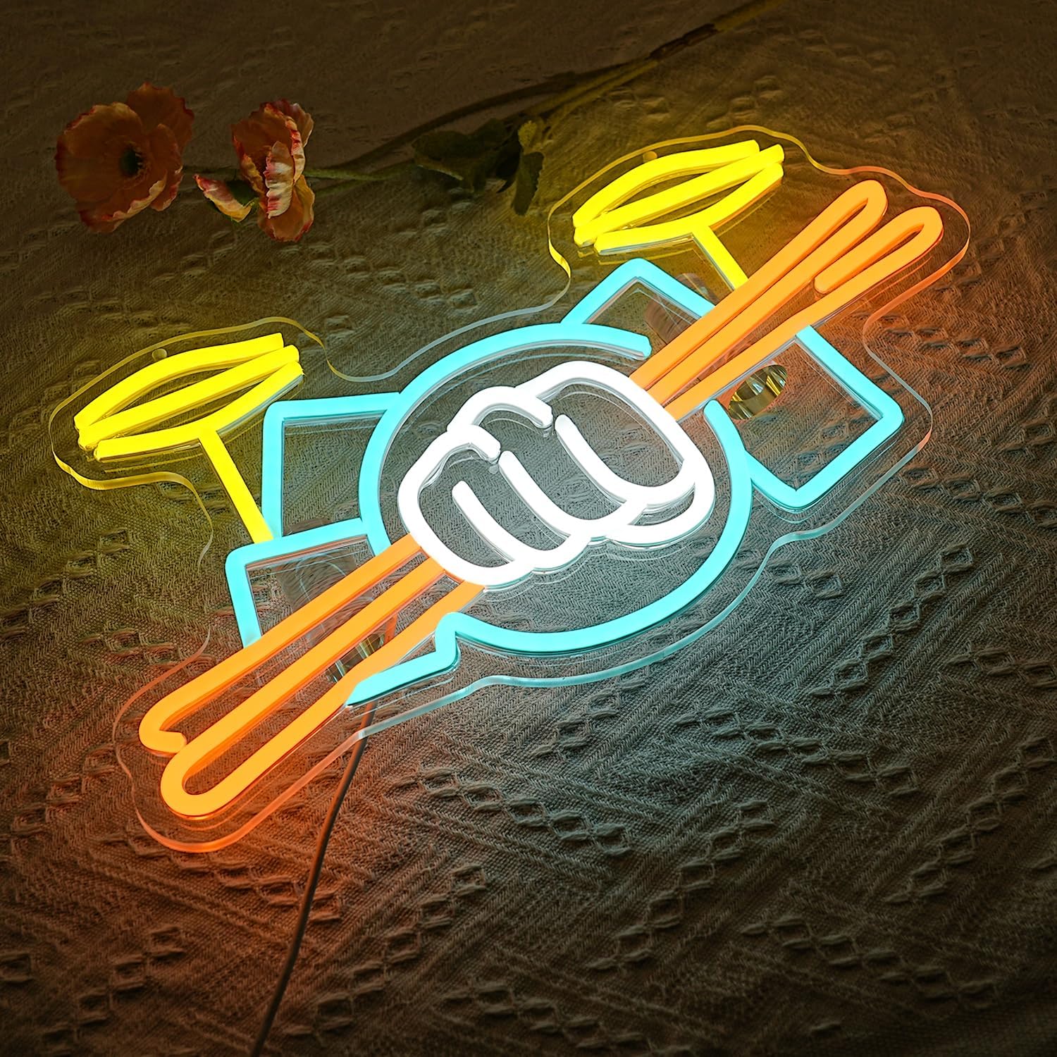 ドラムセットネオンサインUSB電源式楽器LEDネオンライト、 - Musical Instrument Of のレビューと価格