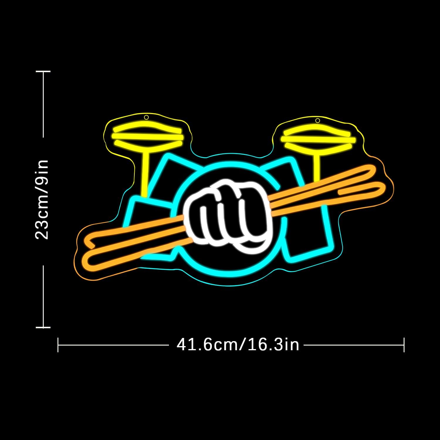 ドラムセットネオンサインUSB電源式楽器LEDネオンライト、 - Musical Instrument Of のレビューと価格