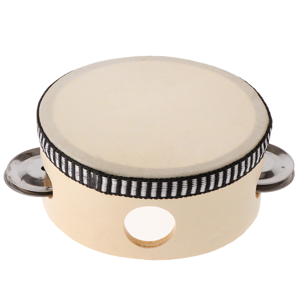木製タンバリン、打楽器、ハンドドラム、音楽教育、子供用パーカ - Musical Instrument Tambourine のレビューと価格