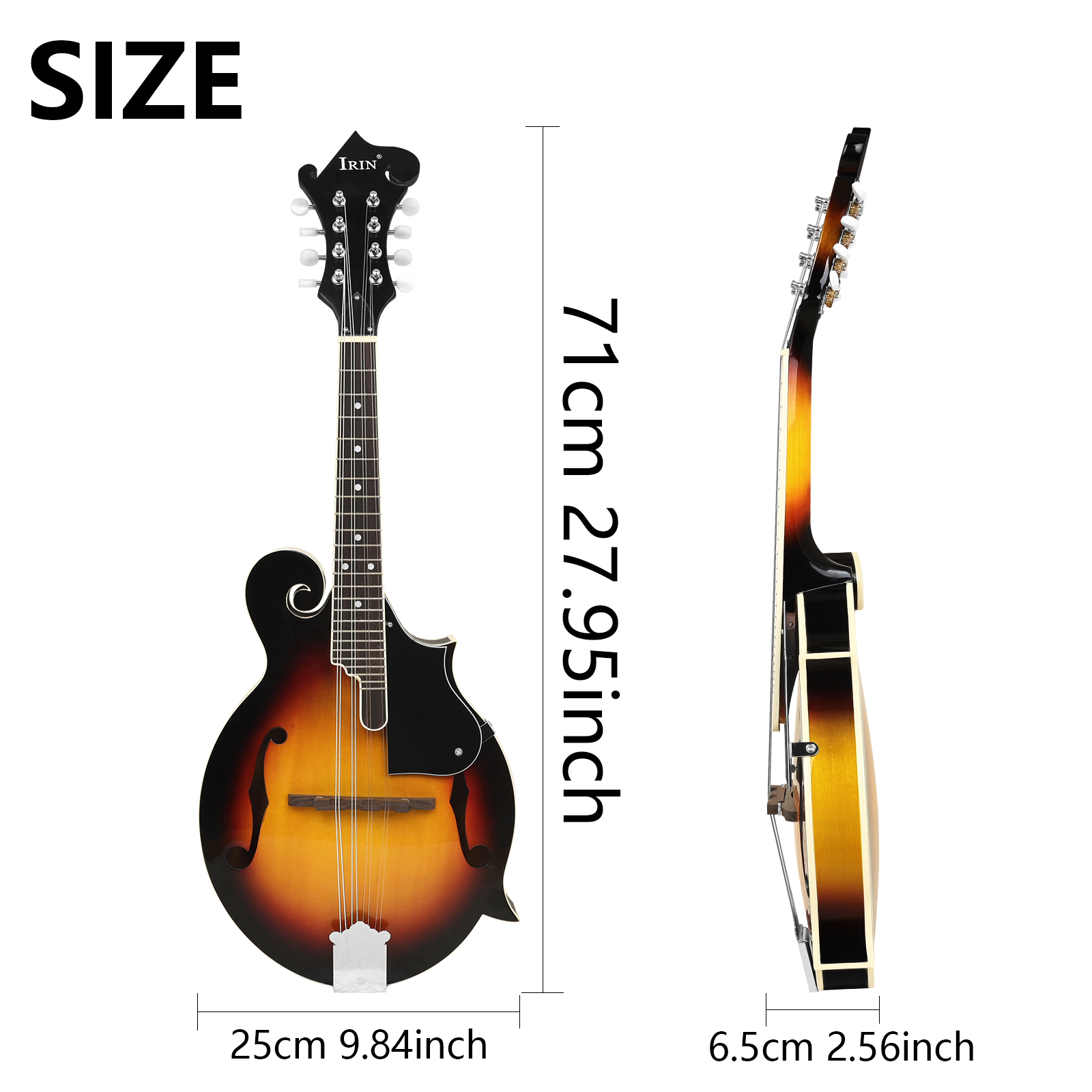 8弦マンドリン Fスタイル バスウッド合板スプルースマンドリ - Mandolin A Style のレビューと価格