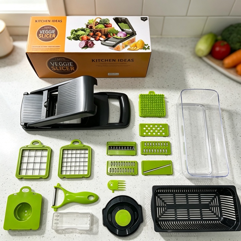 16 in 1多機能野菜チョッパー、玉ねぎダイサー、スライサ - Mandolin A Style のレビューと価格