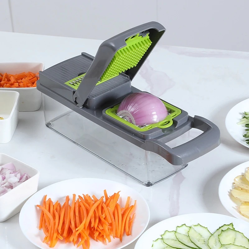 16 in 1多機能野菜チョッパー、玉ねぎダイサー、スライサ - Mandolin A Style のレビューと価格