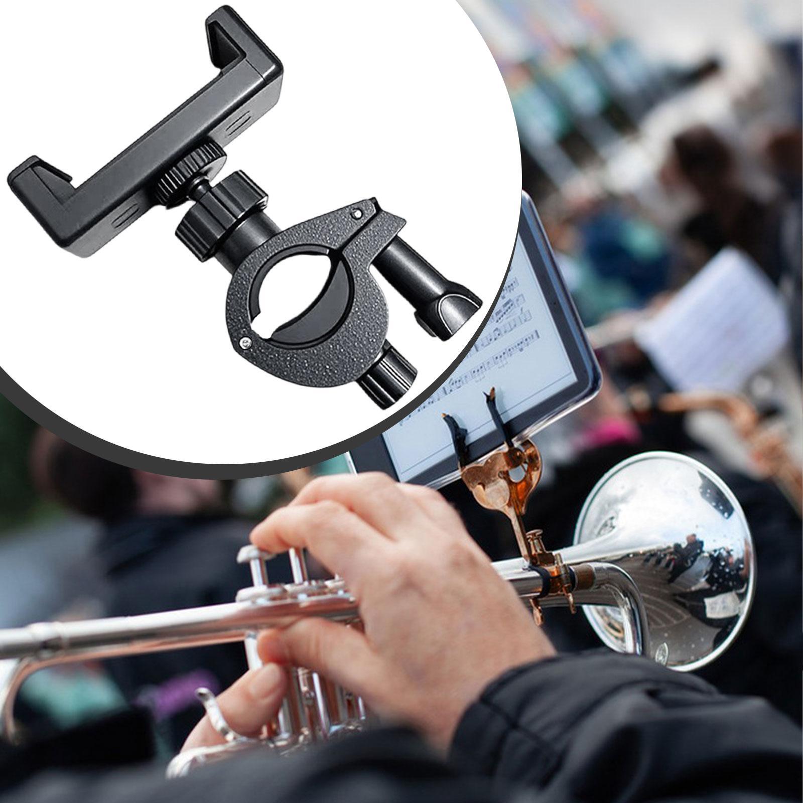 マーチングバンド音楽用ライアーフォンホルダークリップクランプ - Musical Instrument Video のレビューと価格