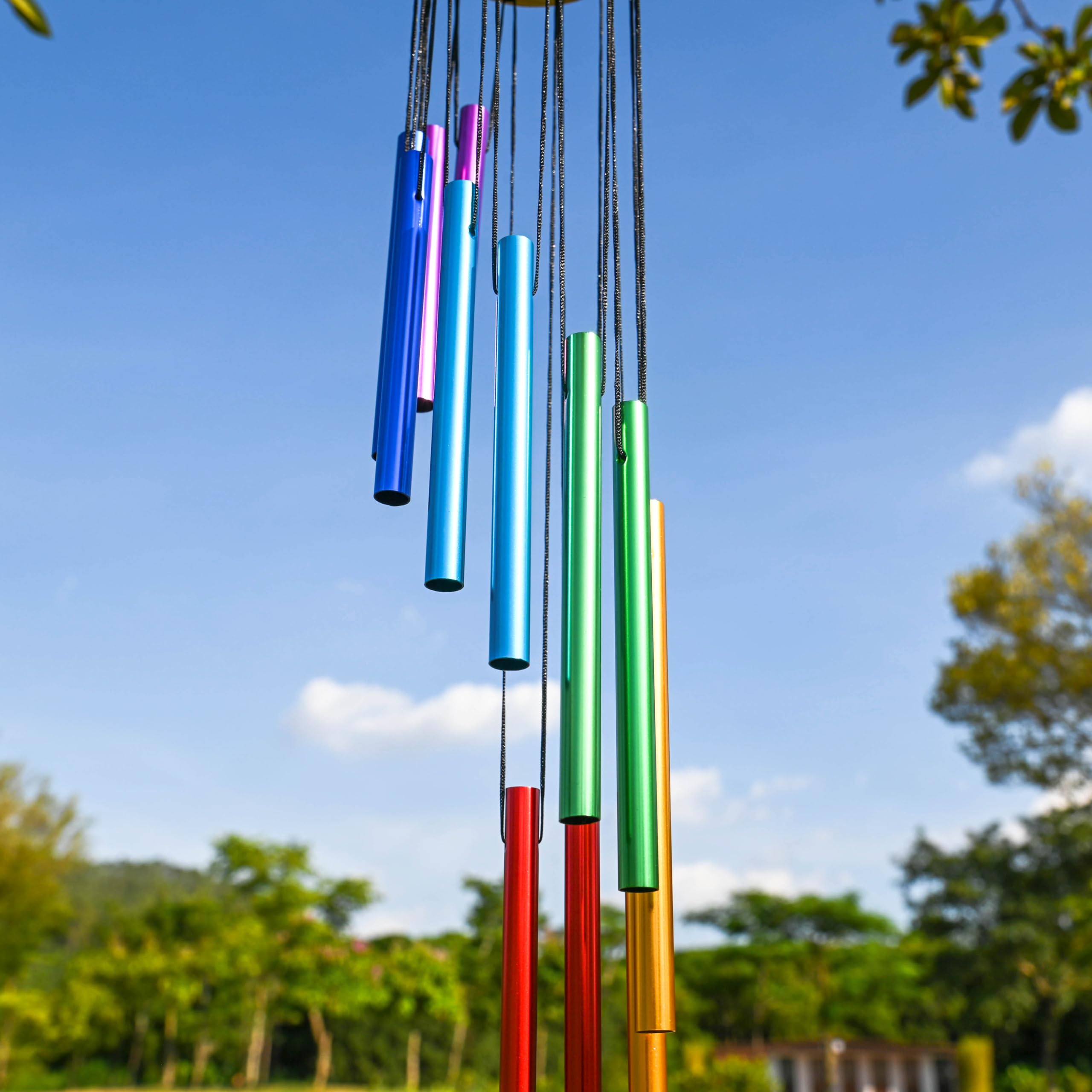 新しい12本のチューブ風鈴、アルミ製防水風鈴、家の屋外庭の装 - Wind Chime Tubular のレビューと価格