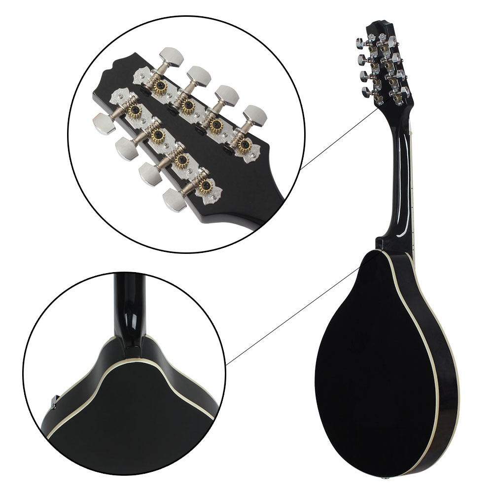 A スタイル 8 弦バスウッドマンドリン楽器ウクレレローズウ - Mandolin A Style のレビューと価格