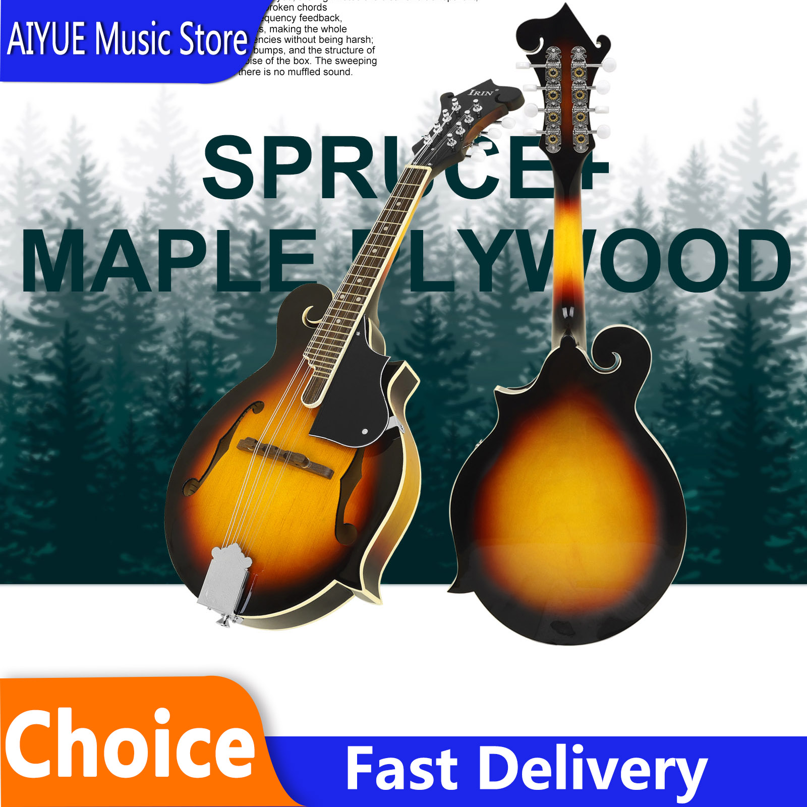 IRIN MD-70 マンドリン スプルース合板 メープルバ - Mandolin A Style のレビューと価格