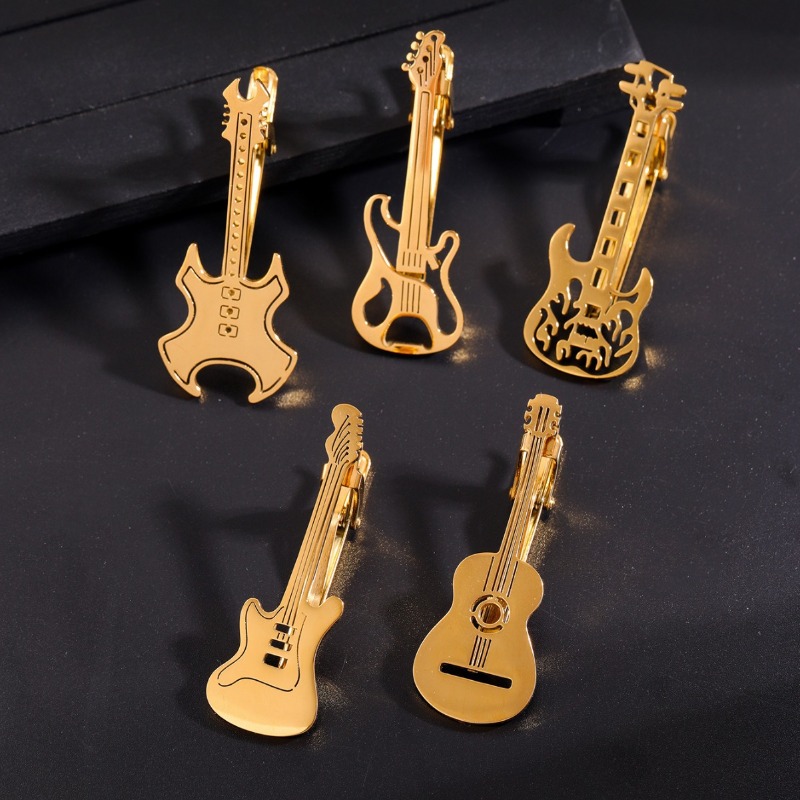 ヒップホップパンク楽器ギターチタン鋼タイクリップ、ファッショ - Musical Instrument Ending In A のレビューと価格