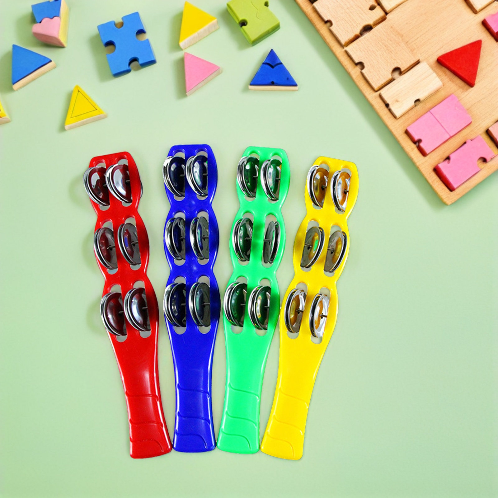 4本セット ジングルスティック プラスチック製 カラフルな楽 - Musical Instrument Tambourine のレビューと価格