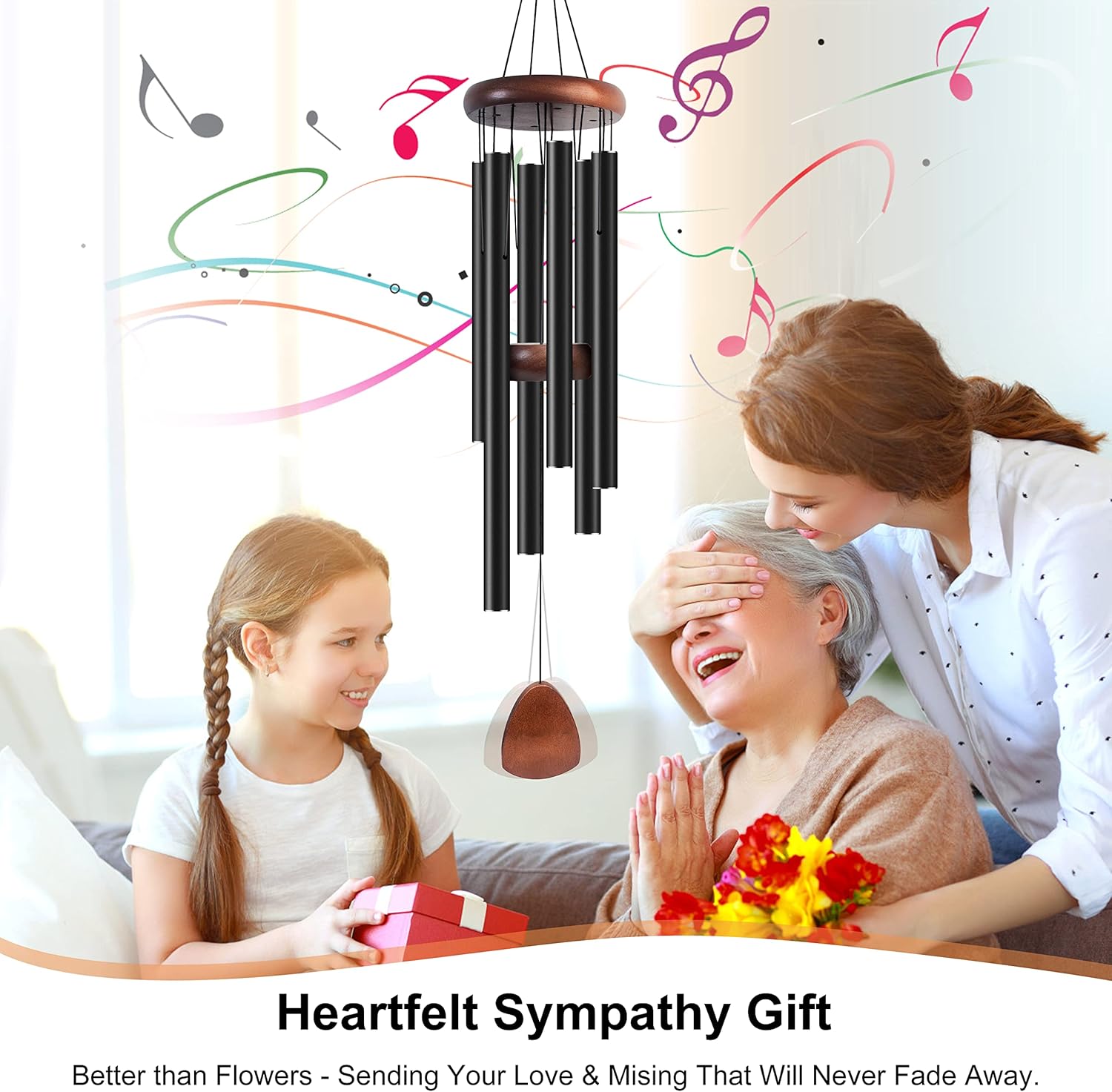 28インチの屋外用ウィンドチャイム、6本のチューニングチュー - Wind Chime Tubular のレビューと価格