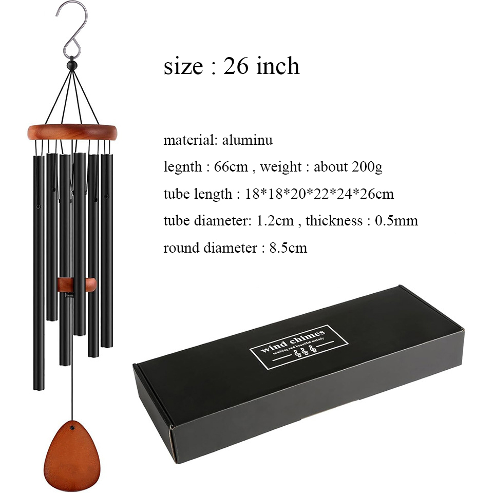 アルミ製ウィンドチャイム 26インチ 風鈴 6管チャイム ホ - Wind Chime Tubular のレビューと価格