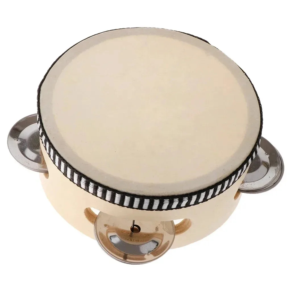 6 インチハンドヘルドドラムタンバインドラム金属ジングルパー - Musical Instrument Tambourine のレビューと価格