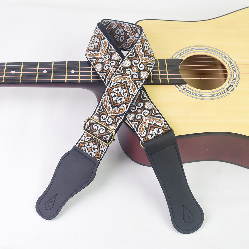 ギターストラップ刺繍プリントエスニックスタイル調節可能なギタ - Musical Instrument Types のレビューと価格