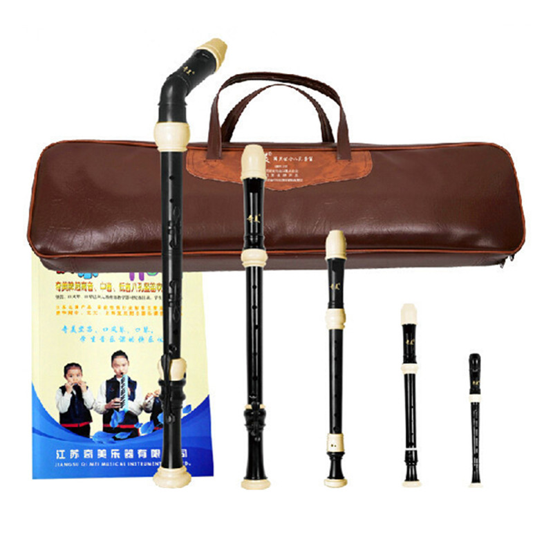 フルセットABS樹脂製リコーダーフルートクラリネット、革製バ - Recorder Baroque Style のレビューと価格