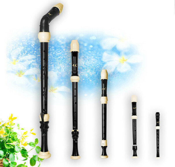 フルセットABS樹脂製リコーダーフルートクラリネット、革製バ - Recorder Baroque Style のレビューと価格