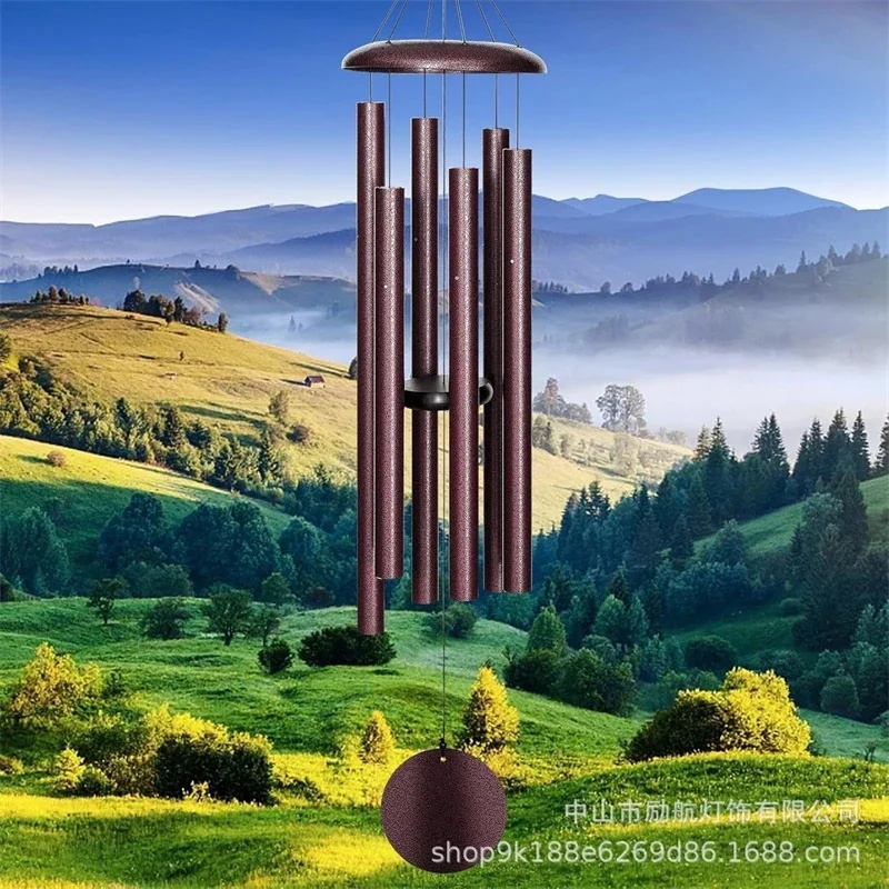 45インチ屋外風鈴、赤いアルミチューブ、鉄製トップキャップ付 - Wind Chime Tubular のレビューと価格