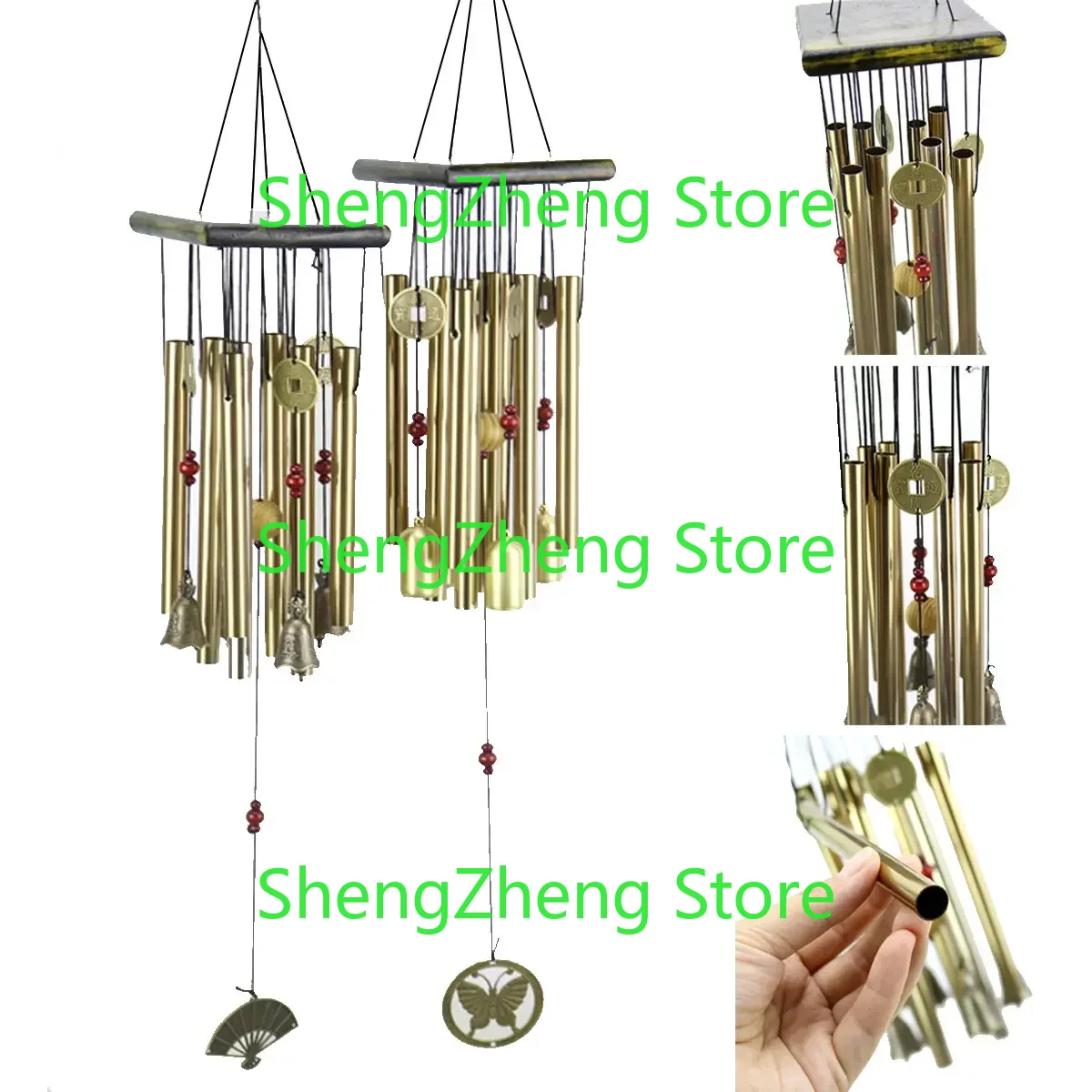 無垢材中空管金属管管状風鈴防錆ギフト - Wind Chime Tubular のレビューと価格