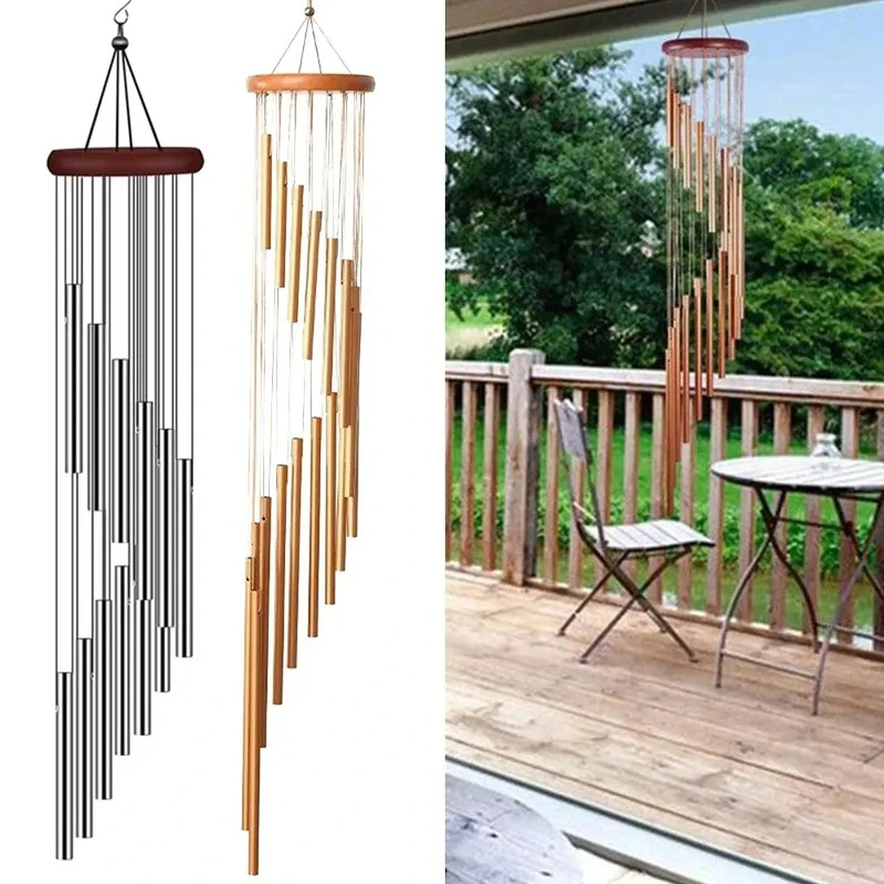 金属アルミニウムチューブ風鈴、フック付き、屋外ガーデン装飾、 - Wind Chime Tubular のレビューと価格