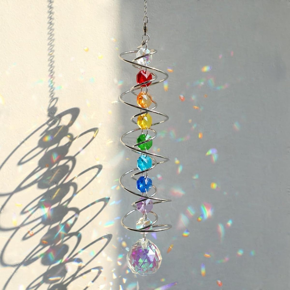 クリスタルサンキャッチャー凝視ボールスパイラルテールクリスタ - Wind Chime Tubular のレビューと価格