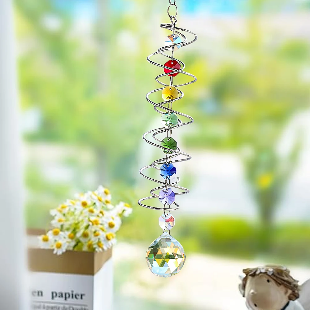 クリスタルサンキャッチャー凝視ボールスパイラルテールクリスタ - Wind Chime Tubular のレビューと価格